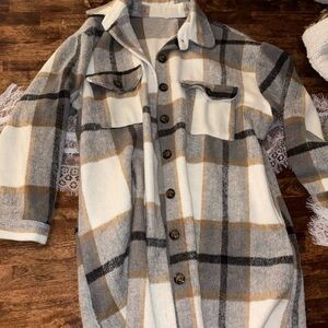 Plaid Button-Up Women's Jacket
